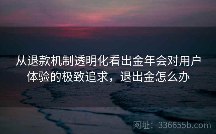 从退款机制透明化看出金年会对用户体验的极致追求，退出金怎么办
